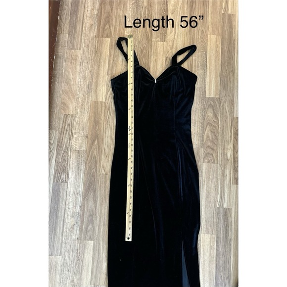 VTG Fashion Bug Velvet Dress Size 8 Black Slip Formal Gown Bolero Prom Y2K Goth - Picture 8 of 11